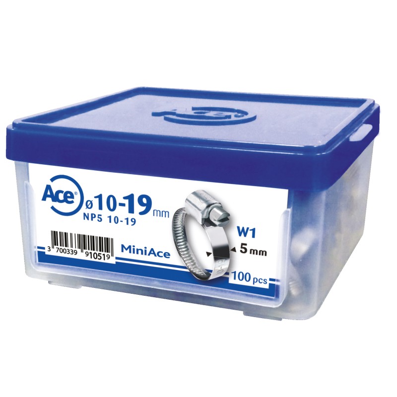 Boîte 100 colliers bande pleine W1 - NP5 10-19