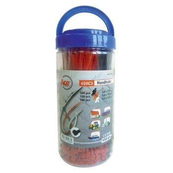 Assortiment 450 liens nylon noir et couleur - Handitube