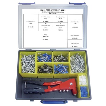 Mallette rivets éclatés spécial plaque 231 pièces