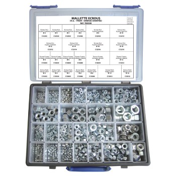 Mallette écrous HU - Frein - Embase crantée 525pcs