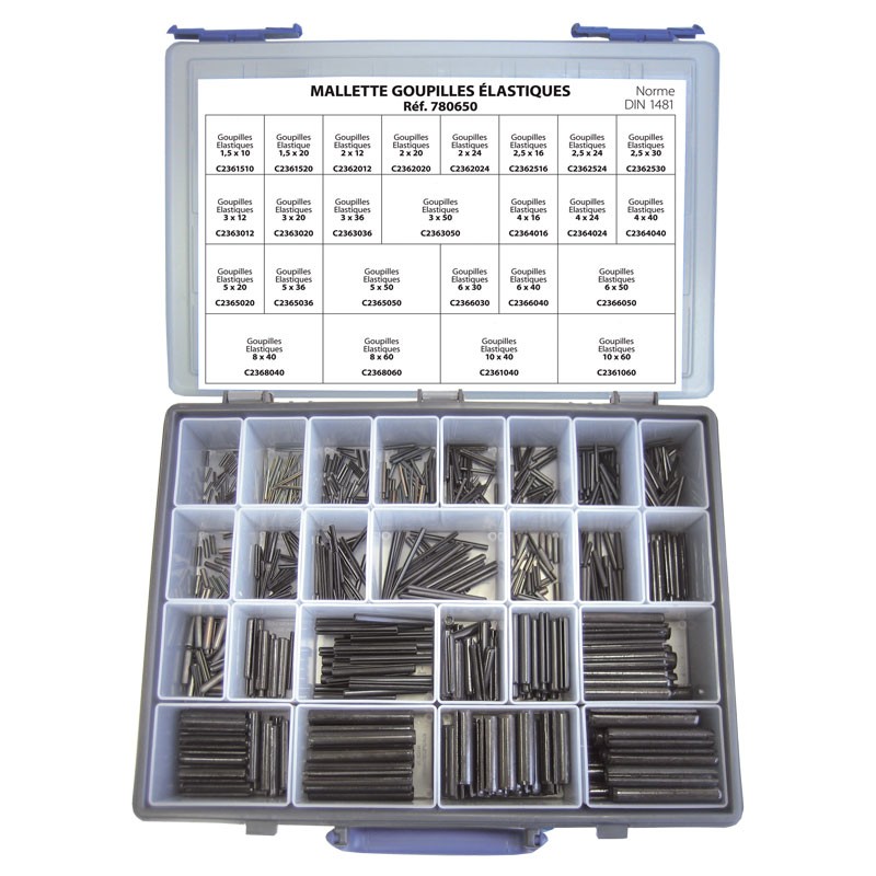  Mallette goupilles élastiques 410pcs
