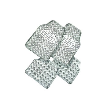 Jeu de 4 tapis auto PVC effet métallisé - Gris