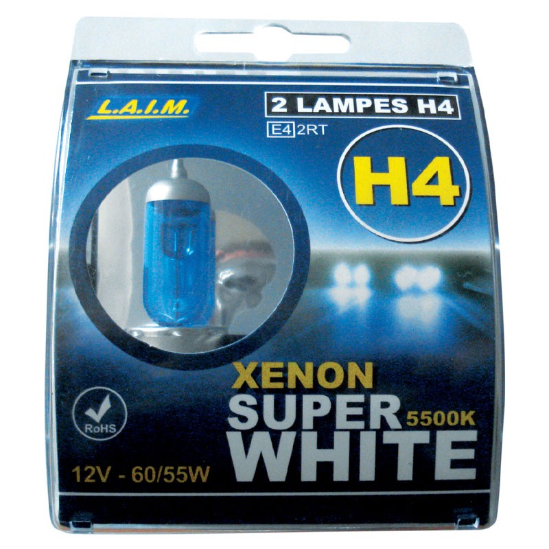 Paire lampes H4 XENON superwhite