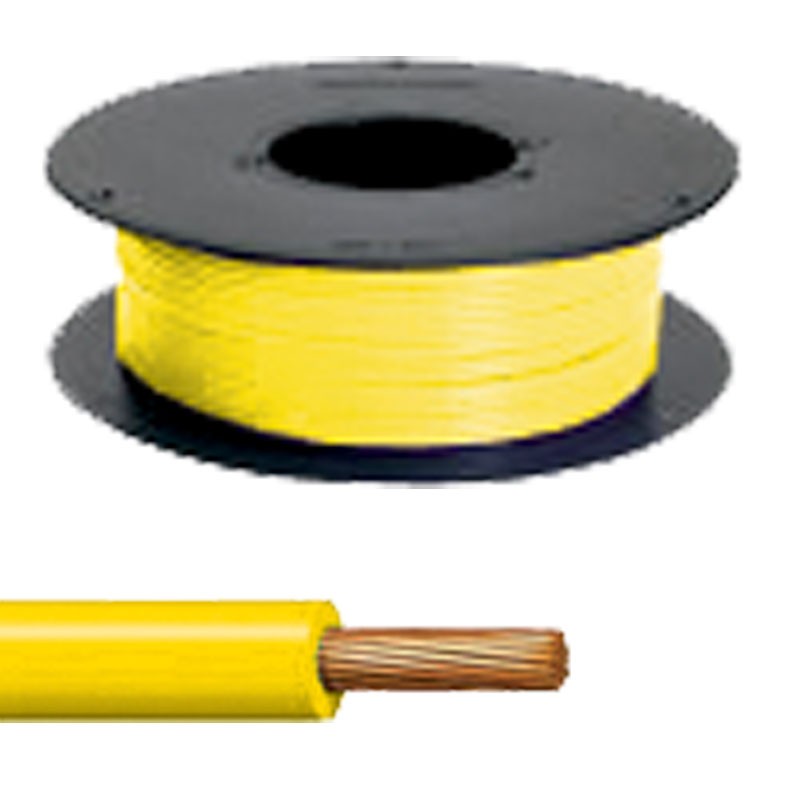 Bobine 25m cable monoconducteur 1mm2 Jaune