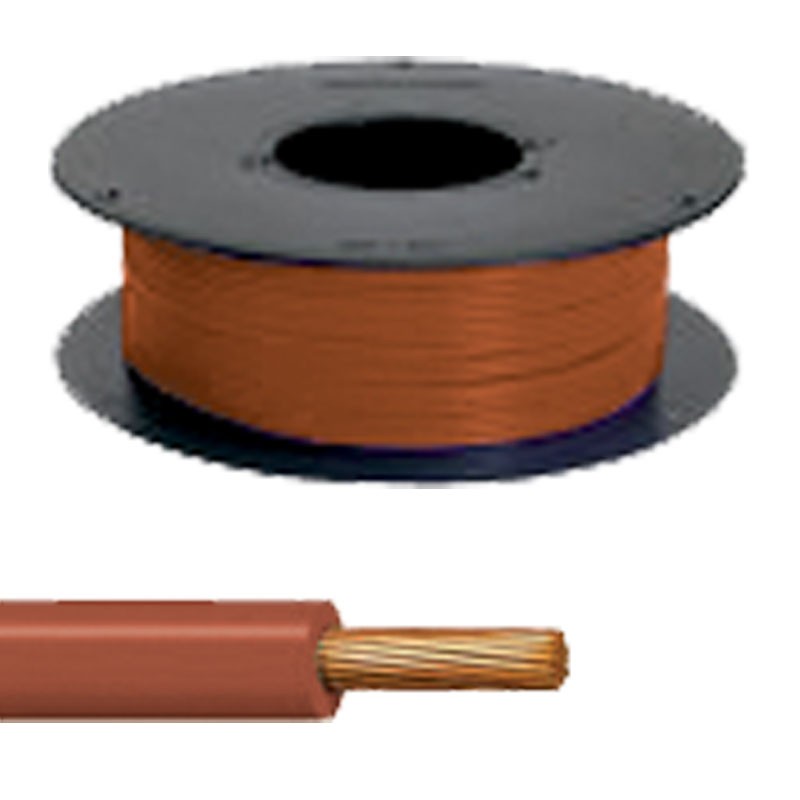Bobine 25m cable monoconducteur 1mm2 Marron