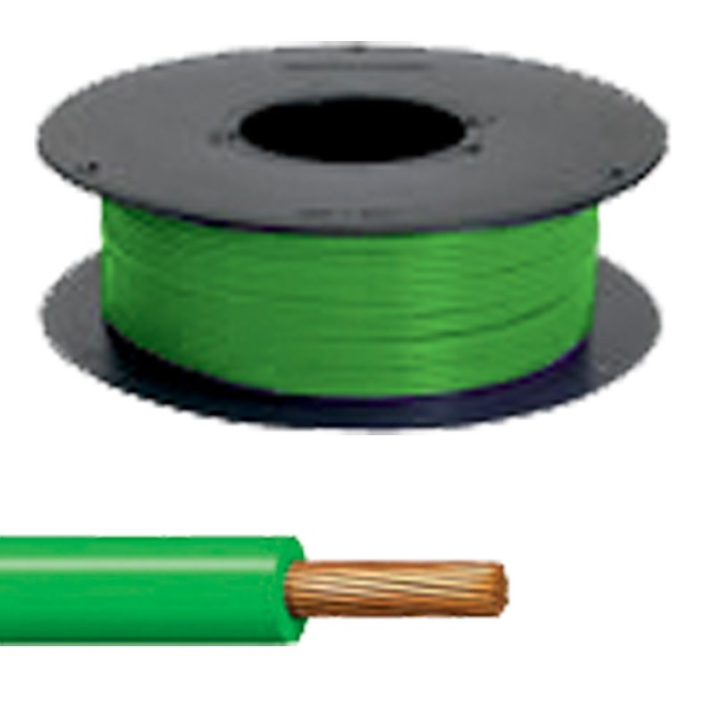 Bobine 25m cable monoconducteur 2mm2 Vert
