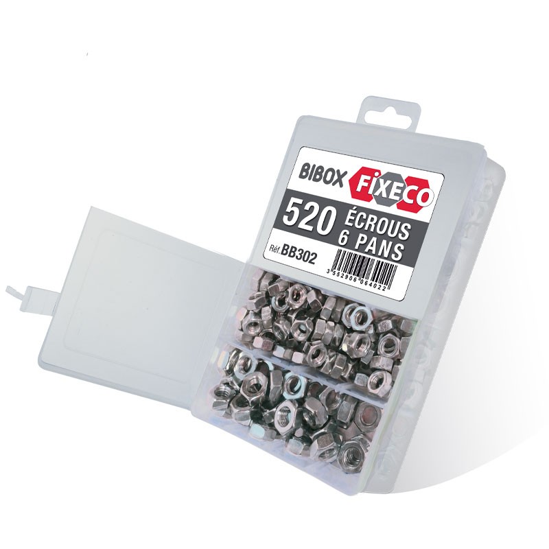 Bibox 520 écrous 6 pans (tête H)