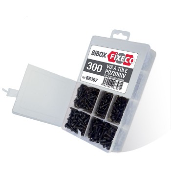 Bibox 300 vis tôle tête plate cruci. (pozidriv)