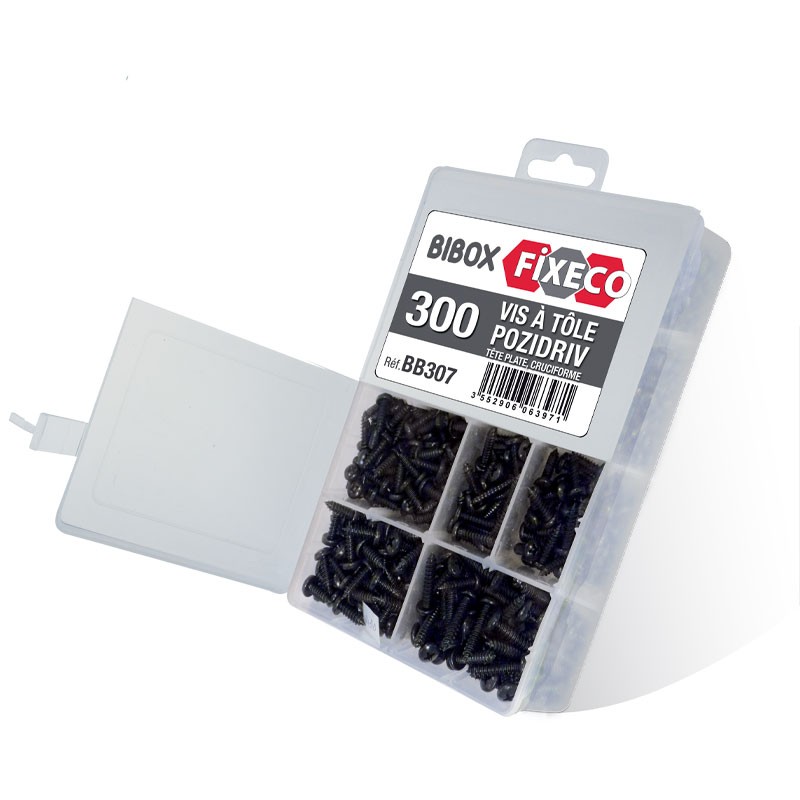 Bibox 300 vis tôle tête plate cruci. (pozidriv)