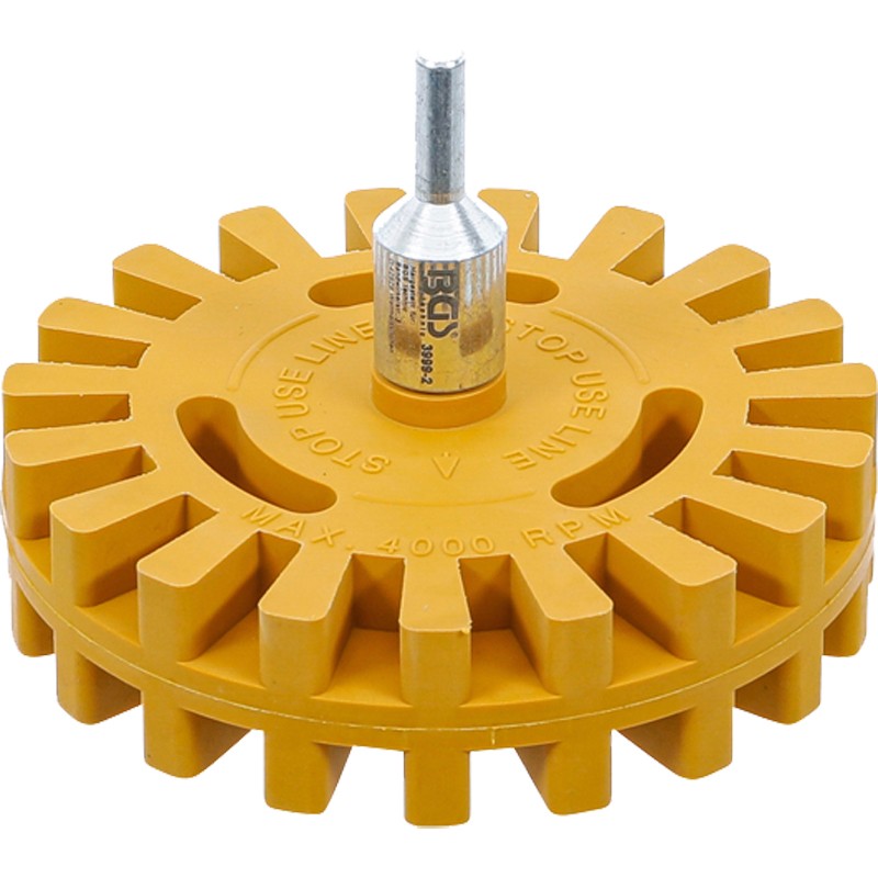 Disque gomme lamelé avec axe diamètre 10 cm