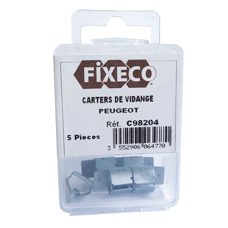 Blister 5 fixations carter vidange Peugeot 6mm