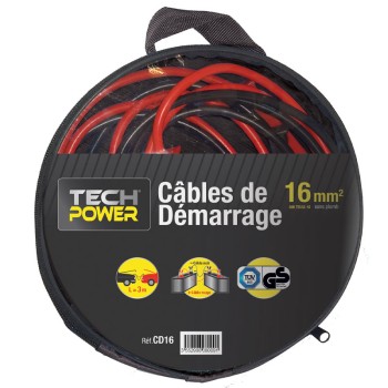 Câbles démarrage 16mm2 200A L: 3.00m TUV/GS