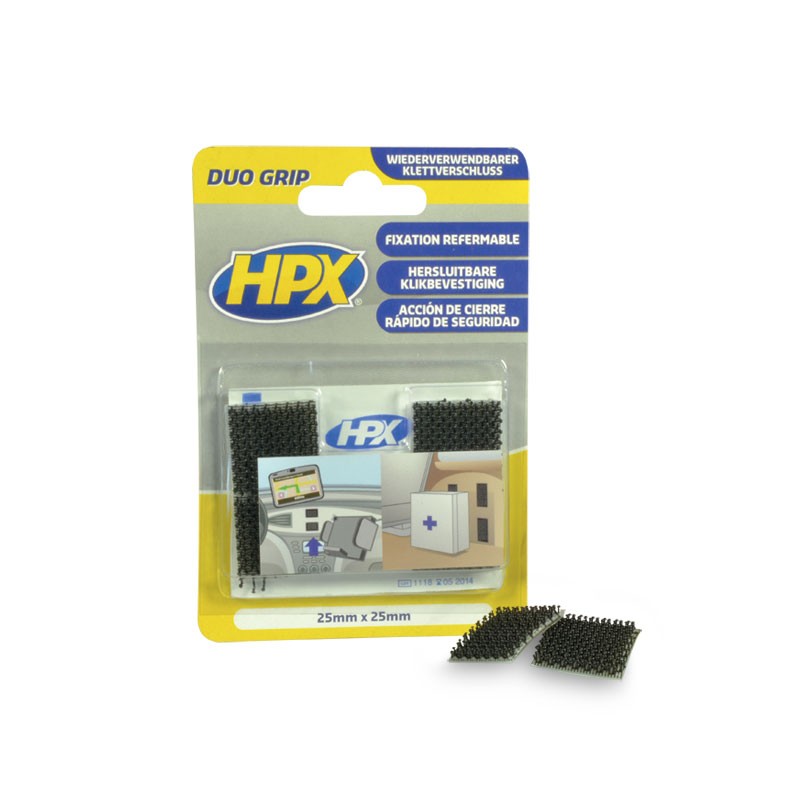  HPX Blister pièces adhésives à clip réajustable 25x25mm