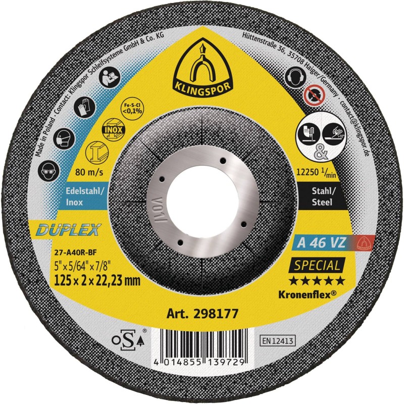 A46VZ SPECIAL Disque à tronconner 125 x 2 x 22.23