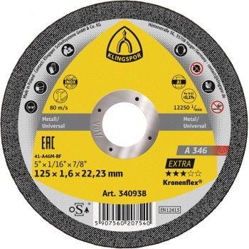 A346 EXTRA Disque à tronconner 125 x 1.6 x 22.23
