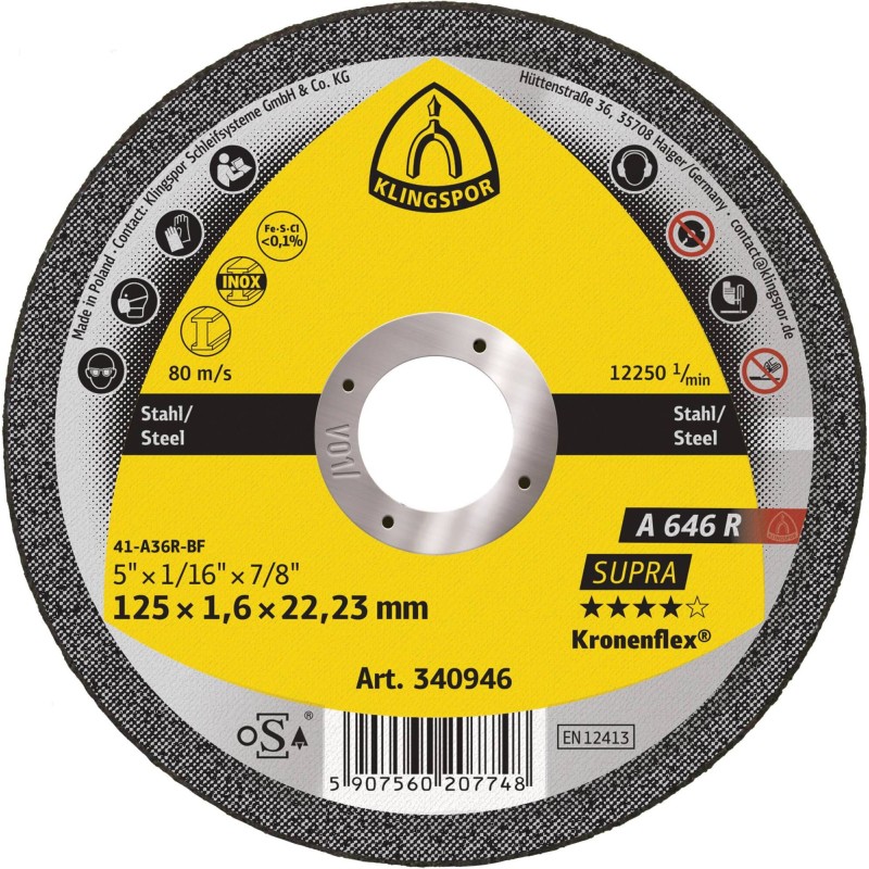  A646R SUPRA Disque à tronconner 115 x 1.6 x 22.23