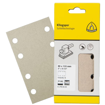  PS33CK - 5 Feuilles abrasives 80 x 133 Grain 120