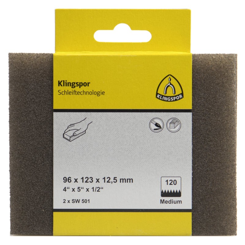  SW501 - 2 Eponges abrasives 96 x 123 x 12,5 Grain 120