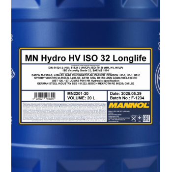 MANNOL HV 32, ISO 32 20L