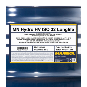 MANNOL HV 32, ISO 32 60L