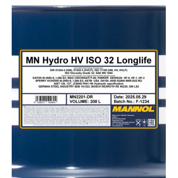 MANNOL HV 32, ISO 32 208L