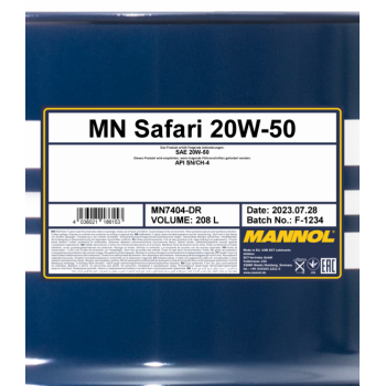  MANNOL SAE 20W-50 208L