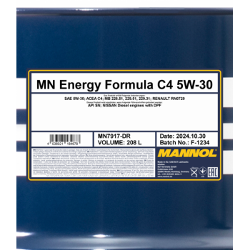 MANNOL 7917 O.E.M. SAE 5W30 C4 208L