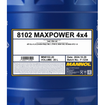  MANNOL MAXPOWER 75W-140 GL-5 20L