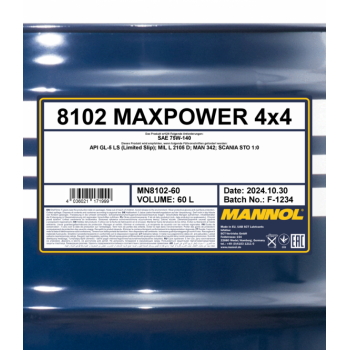  MANNOL MAXPOWER 75W-140 GL-5 60L