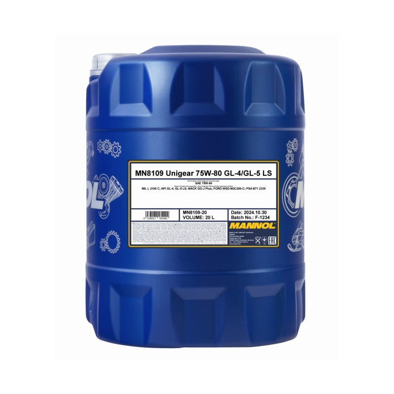 MANNOL 8109 UNIGEAR 75W-80 GL-4/GL-5 LS 20L