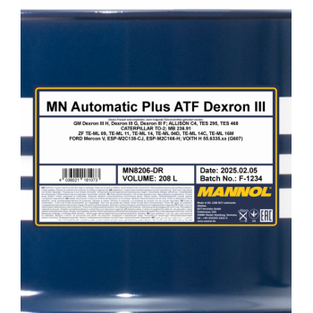 MANNOL AUTOMATIC PLUS ATF DIII 208L