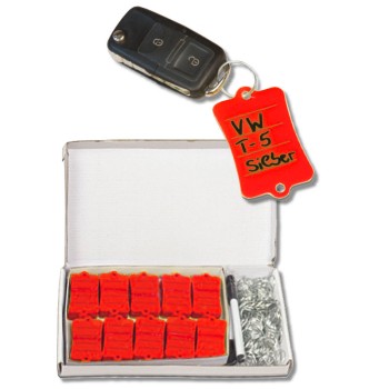 Boîte 200 porte-clés atelier rouges