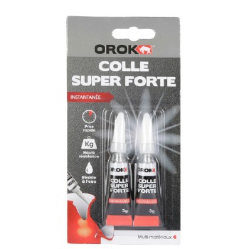 Blister 2 tubes de glue super forte liquide 3g