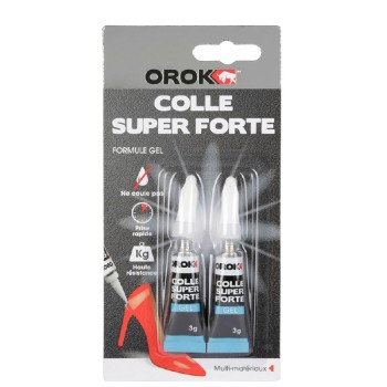 Blister 2 tubes de glue super forte gel 3g