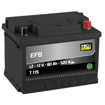 TECHPOWER Batterie EFB L2 12V 60Ah/520A
