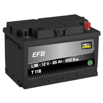 TECHPOWER Batterie EFB L3B 12V 65Ah/650A