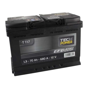 TECHPOWER Batterie EFB L3 12V 70Ah/680A