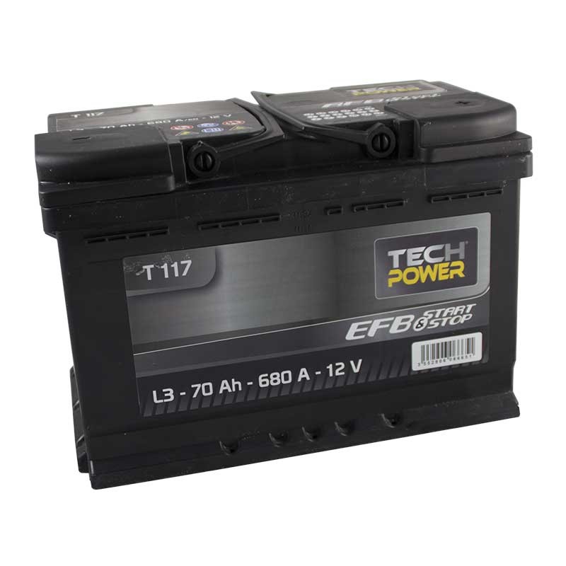 TECHPOWER Batterie EFB L3 12V 70Ah/680A