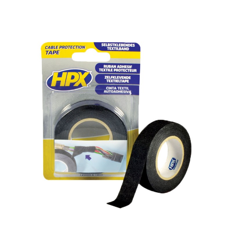 Blister ruban adhésif textile protecteur noir 19mm x 10m