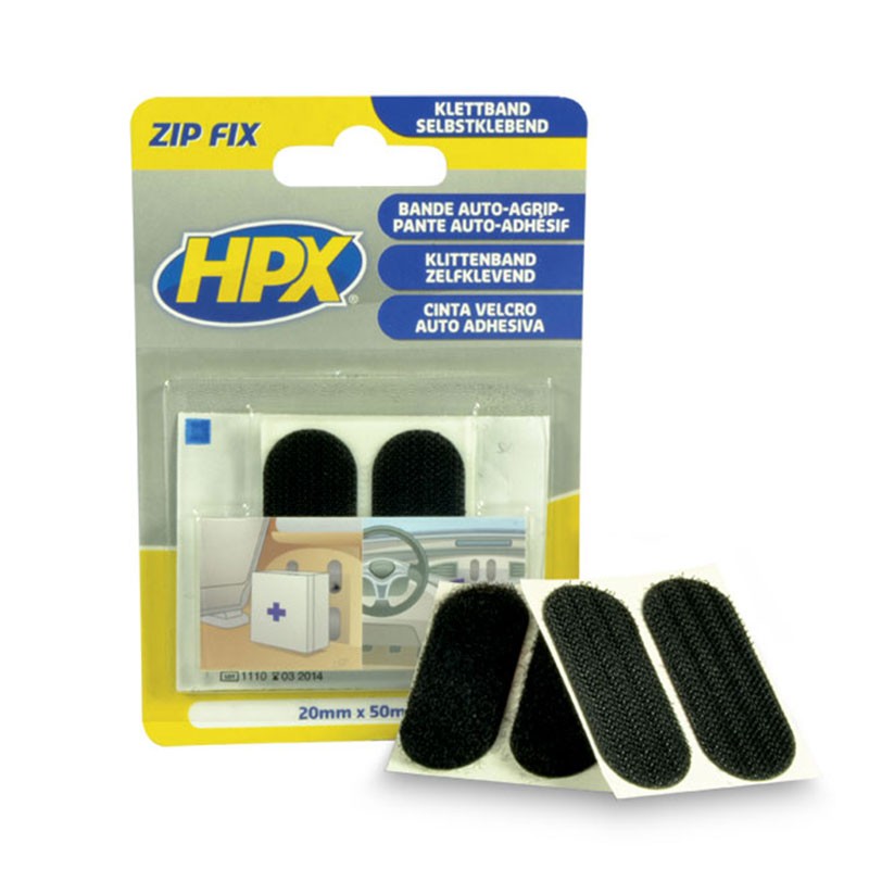 Blister pièces adhésives velcro 20mm x 50mm